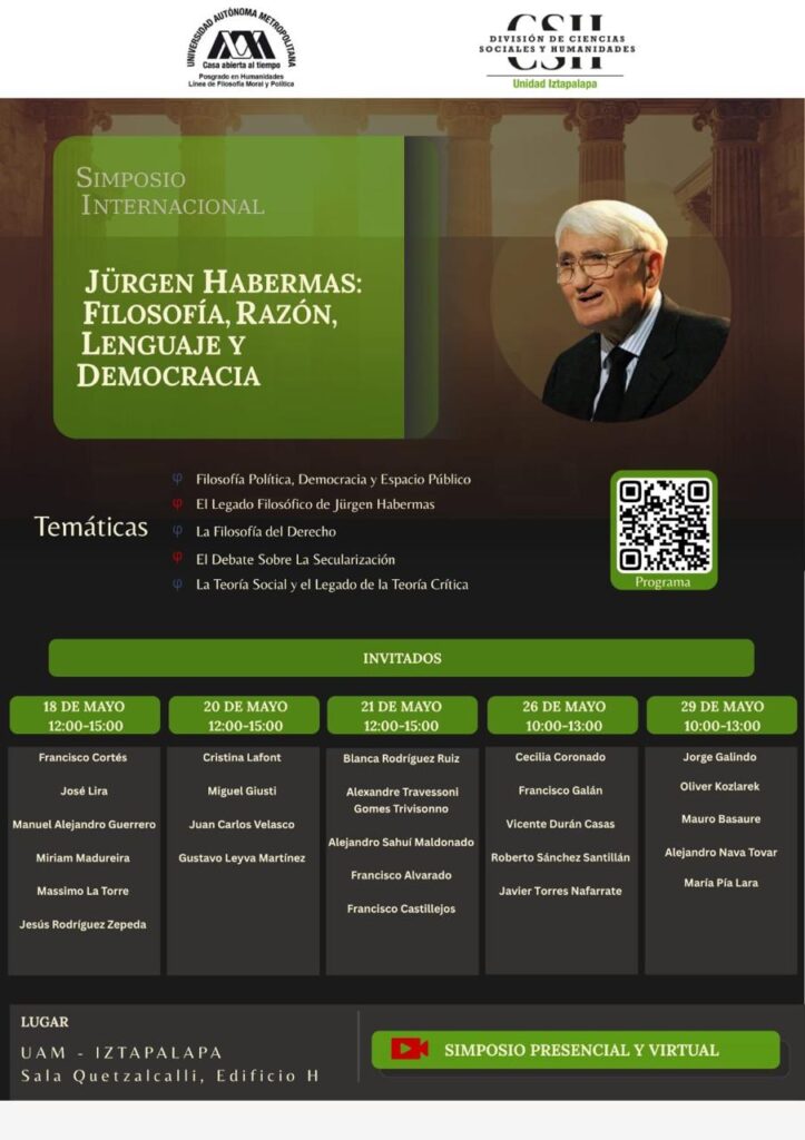 Simposio Internacional Jürgen Habermas: Filosofía, razón, lenguaje y democracia